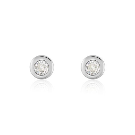 Boucles D'oreilles Puces Argent Blanc Laureano Oxydes De Zirconium - Puces Femme | Marc Orian