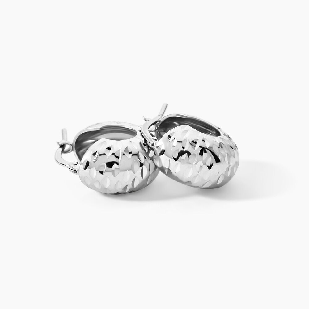 Cr&eacute;oles Amadi Argent Blanc - Cr&eacute;oles Femme | Marc Orian