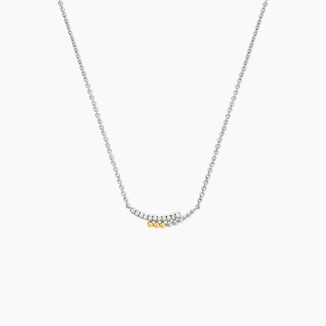 Collier Or Jaune Argent Blanc Oxyde De Zirconium - Colliers avec pierres Femme | Marc Orian