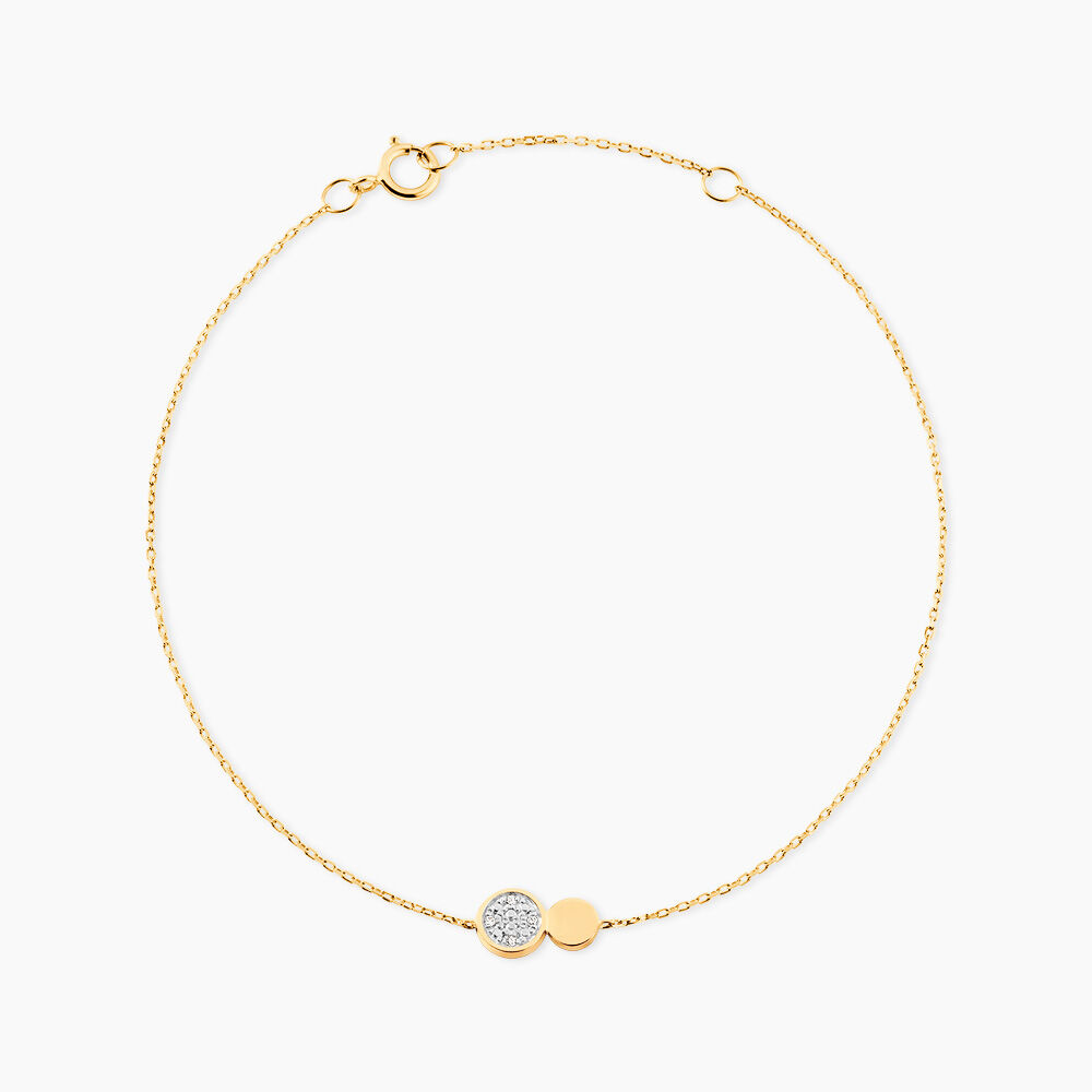 Bracelet Or Jaune Abijah Diamants - Bracelets Medailles Femme | Marc Orian