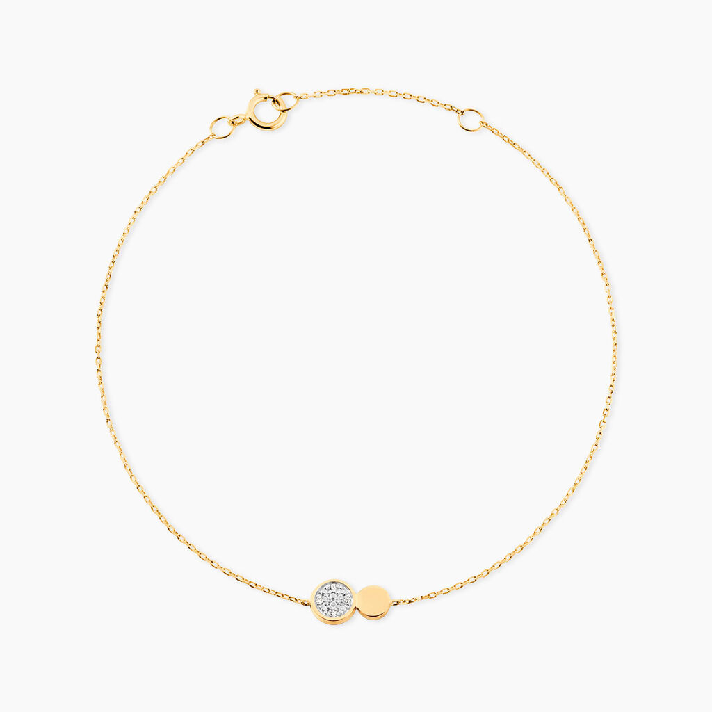 Bracelet Or Jaune Abijah Diamants - Bracelets Medailles Femme | Marc Orian