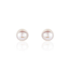 Boucles D'oreilles Puces Kesya Nacres Bouton Or Jaune Perle De Culture - Clous d'oreilles Femme | Marc Orian