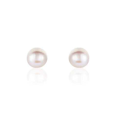 Boucles D'oreilles Puces Kesya Nacres Bouton Or Jaune Perle De Culture - Clous d'oreilles Femme | Marc Orian