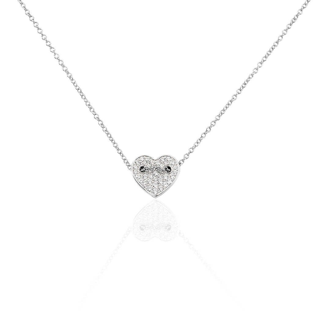 Collier Eliza Argent Blanc Oxyde De Zirconium - Colliers avec pierres Femme | Marc Orian