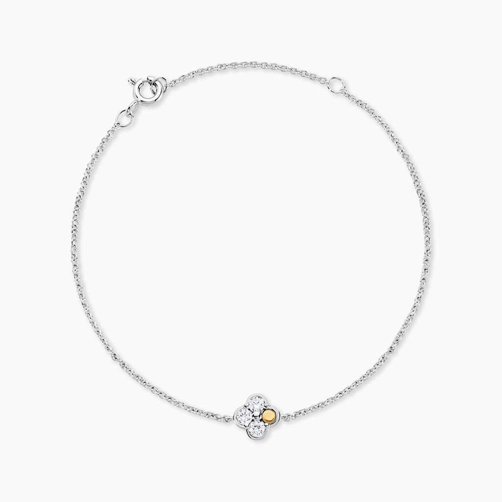 Bracelet Or Jaune et Argent Blanc Oxyde De Zirconium - Bracelets chaînes Femme | Marc Orian