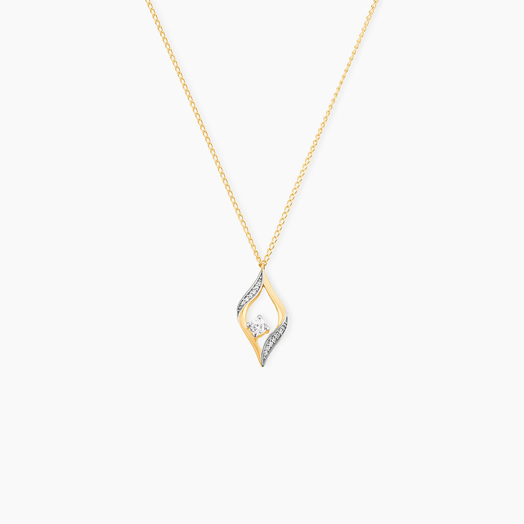 Collier Eye Or Jaune Oxyde De Zirconium - Colliers avec pierres Femme | Marc Orian