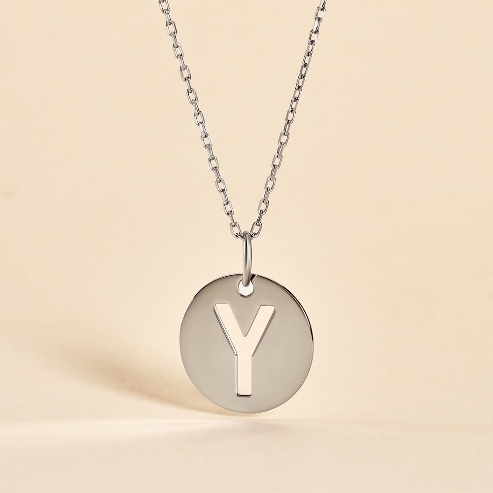 Pendentif Elio Y Argent Blanc - Bijoux fantaisie Famille | Marc Orian