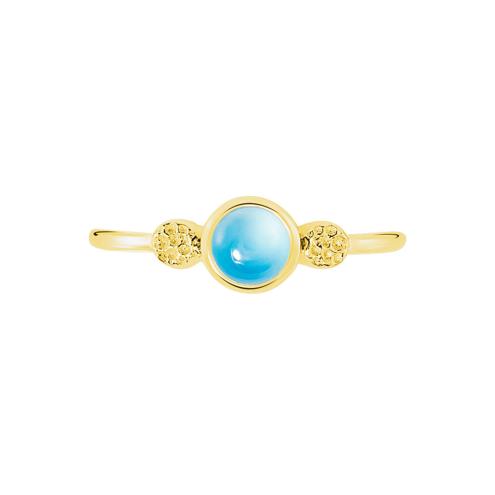 Bague Argent Dore Helko Calcedoine Bleue - Bagues de promesse Femme | Marc Orian