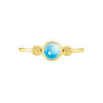 Bague Argent Dore Helko Calcedoine Bleue - Bijoux fantaisie Femme | Marc Orian