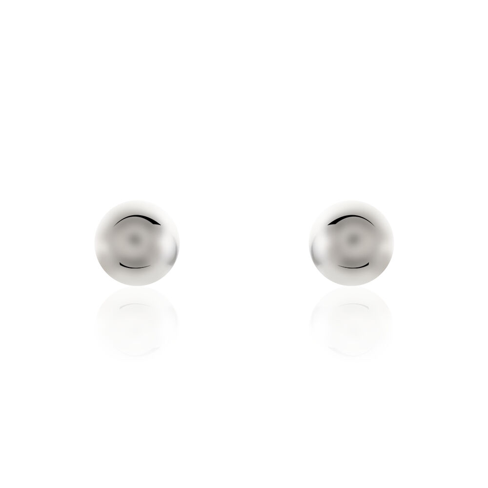 Boucles D'oreilles Puces Fidelia Boule Or Blanc - Puces Femme | Marc Orian