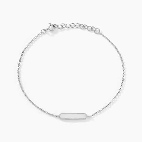 Bracelet Saddie Argent Blanc - Bracelets chaînes Femme | Marc Orian