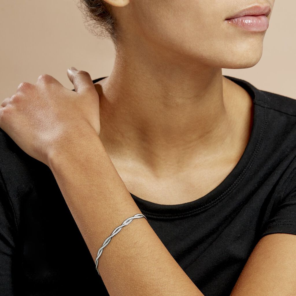 Bracelet Anaiz Argent Blanc - Bracelets mailles Femme | Marc Orian