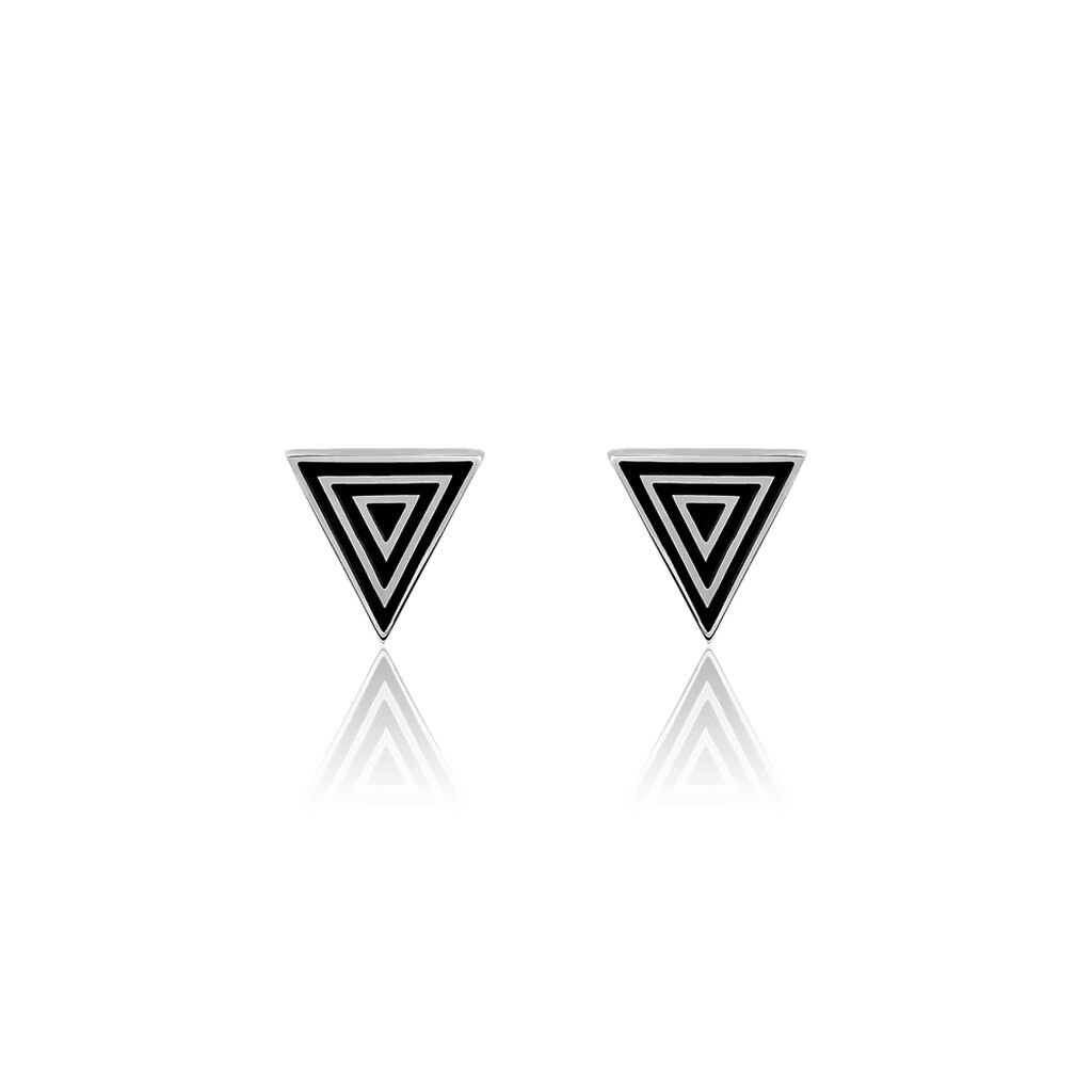 Boucles D'oreilles Puces Edith Acier Blanc - Puces Femme | Marc Orian