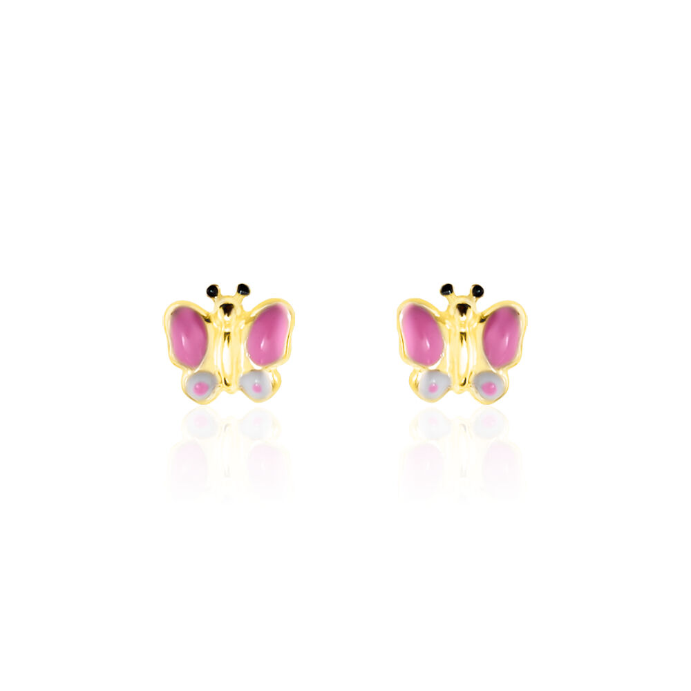 Boucles D'oreilles Puces Sienna Papillon Or Jaune - Puces Enfant | Marc Orian