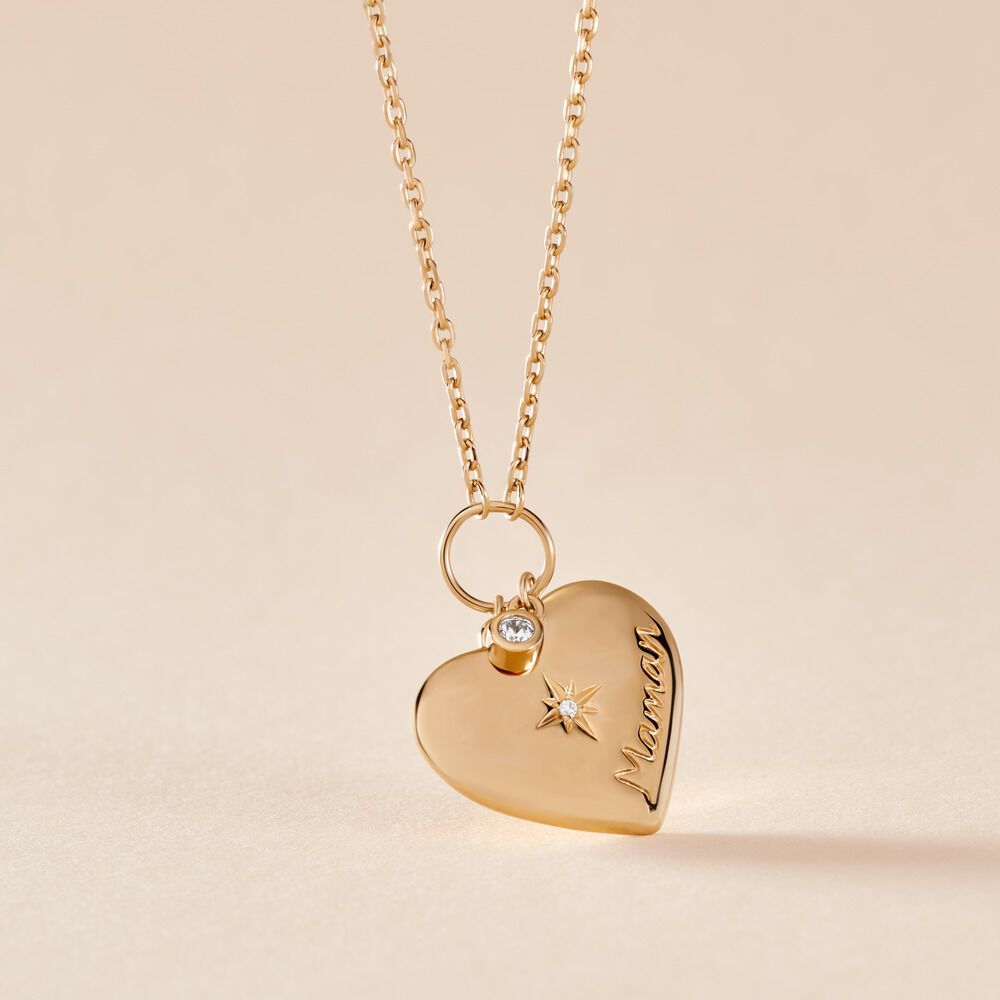 Collier Shima Plaque Or Jaune Oxyde De Zirconium - Colliers avec pierres Femme | Marc Orian