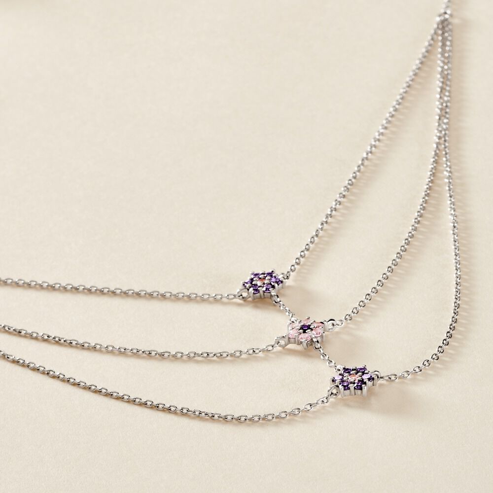 Collier Argent Blanc Blossom Oxyde De Zirconium - Colliers avec pierres Femme | Marc Orian