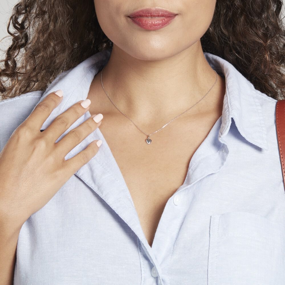 Pendentif Eudocie Coeur Lisse Or Blanc - Pendentifs Femme | Marc Orian