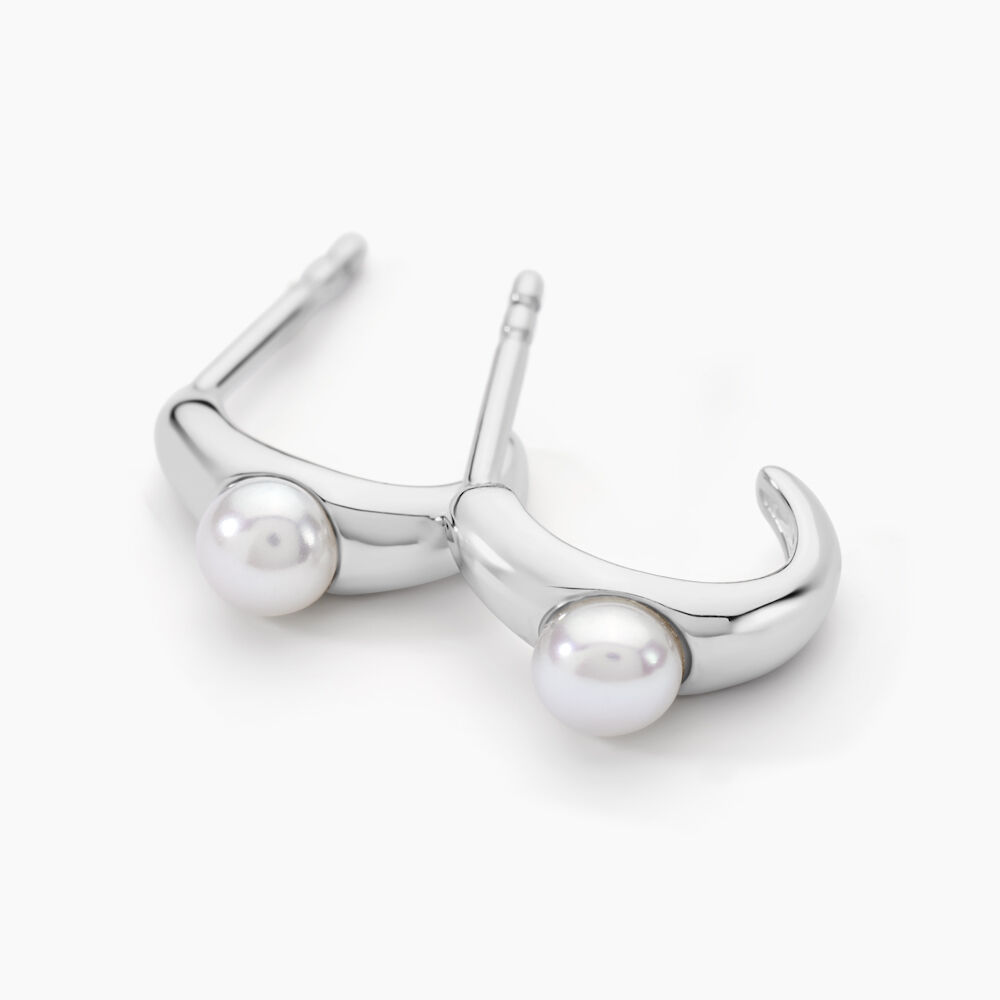 Créoles Yuna Argent Blanc Perle De Culture - Créoles Femme | Marc Orian