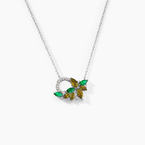 Collier Gardenia Crown Argent Blanc Oxyde De Zirconium - Colliers avec pierres Femme | Marc Orian