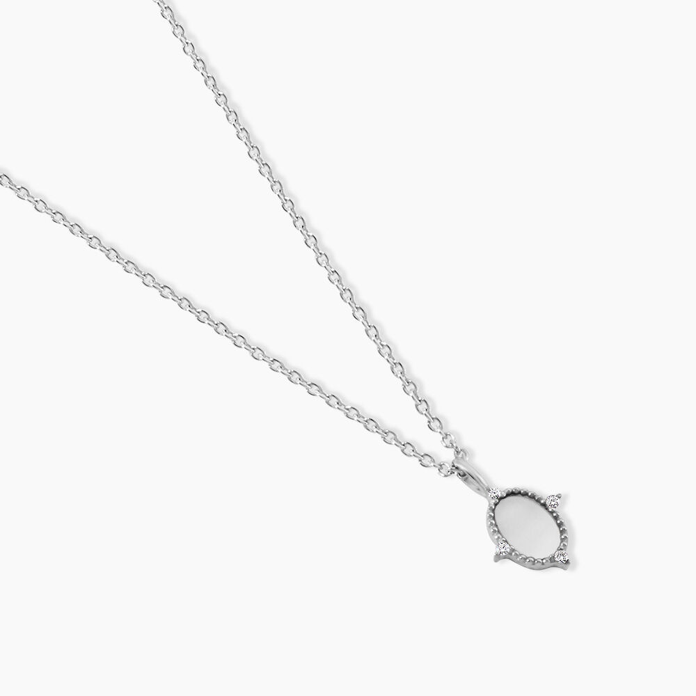 Collier Margot Argent Blanc Nacre Oxyde De Zirconium - Colliers avec pierres Femme | Marc Orian