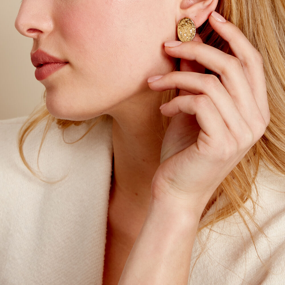 Boucles D'oreilles Puces Naula Acier Jaune - Puces Femme | Marc Orian