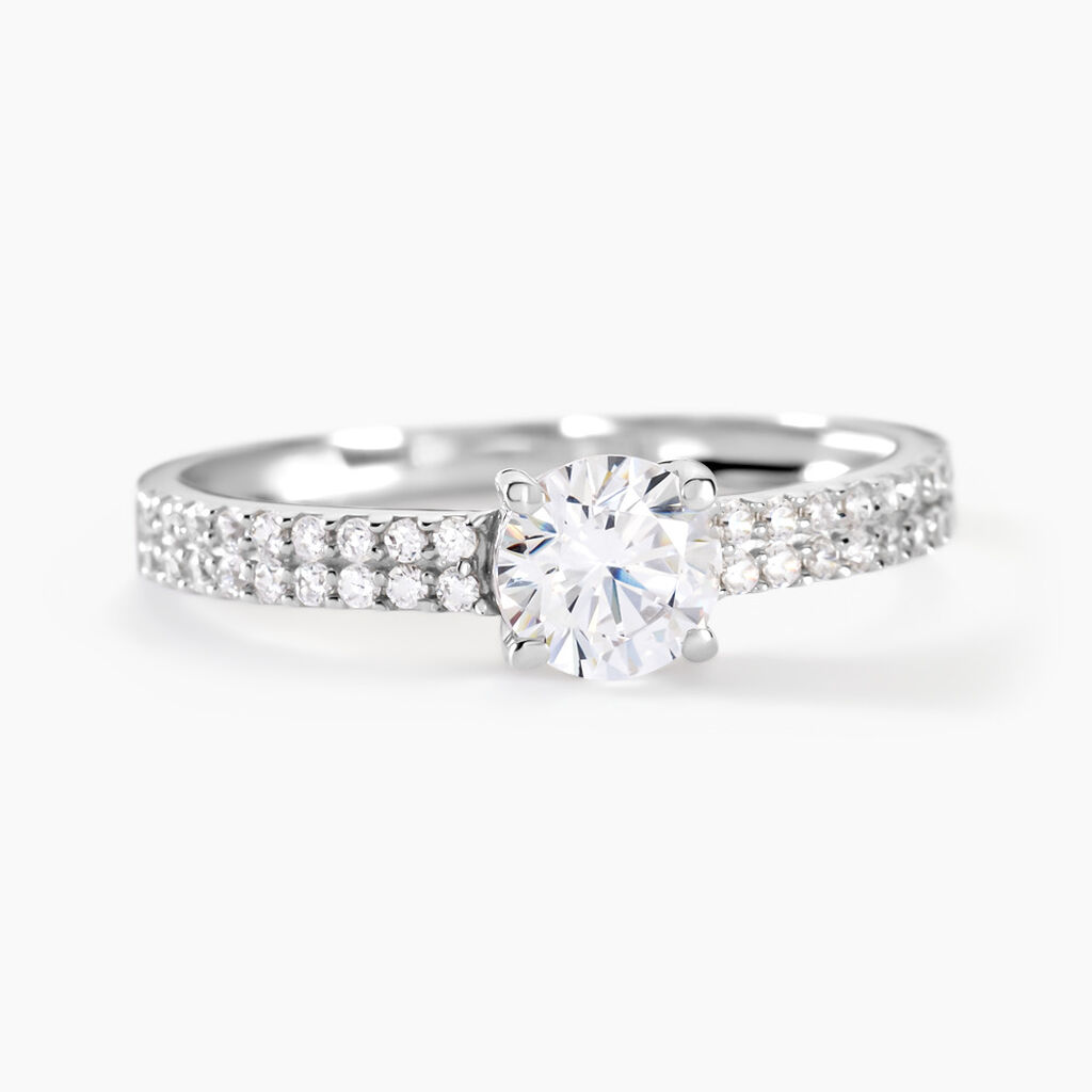 Bague Dayna Or Blanc Oxyde De Zirconium - Solitaires Femme | Marc Orian