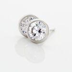 Boucles D'oreilles Puces Elda Serti Clos Or Blanc Oxyde De Zirconium - Puces Femme | Marc Orian