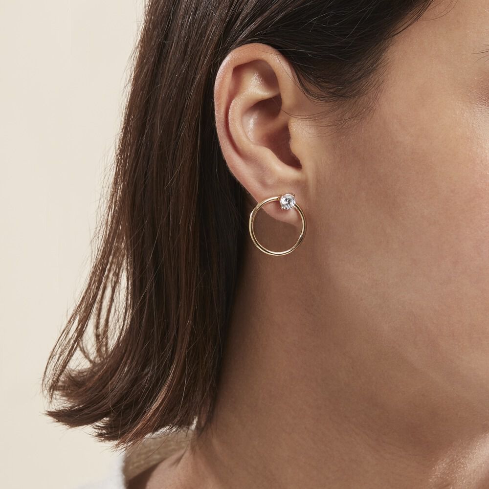 Bijoux D'oreilles Plaqué Or Jaune Amariah Oxydes De Zirconium - Piercings d'oreilles Femme | Marc Orian