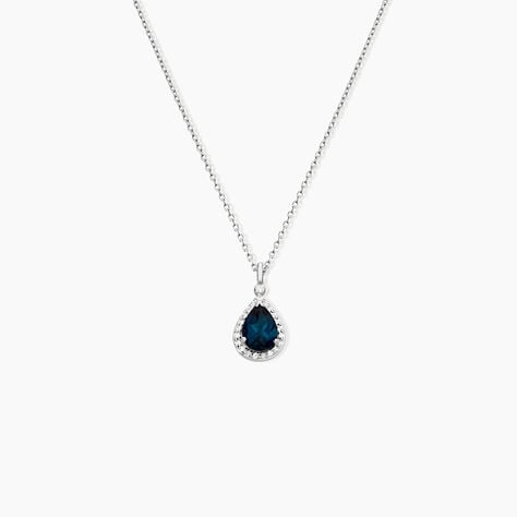 Collier Anatolie Or Blanc Topaze Et Oxyde De Zirconium - Colliers avec pierres Femme | Marc Orian