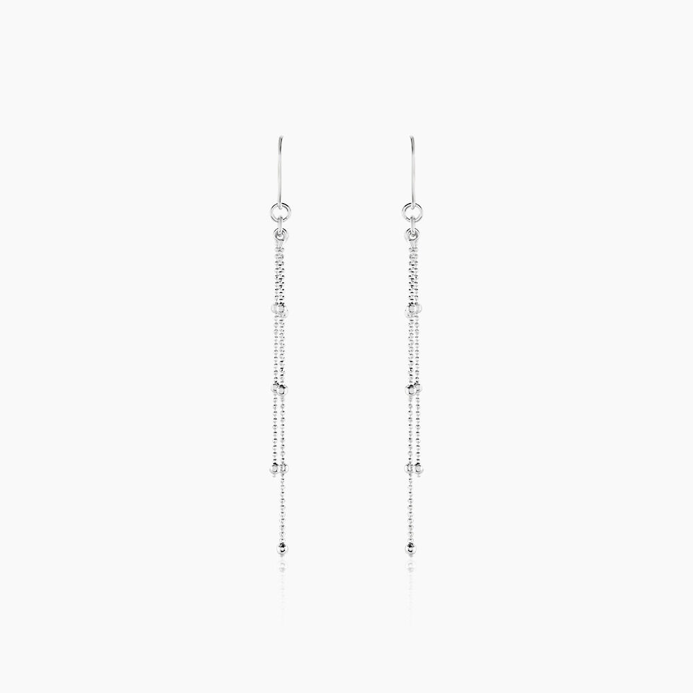 Boucles D'oreilles Pendantes La&iuml;a Argent Blanc - Piercings d'oreilles Femme | Marc Orian