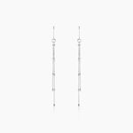 Boucles D'oreilles Pendantes La&iuml;a Argent Blanc - Piercings d'oreilles Femme | Marc Orian