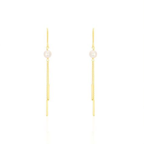 Boucles D'oreilles Pendantes Salman Or Jaune Perle De Culture - Pendantes Femme | Marc Orian