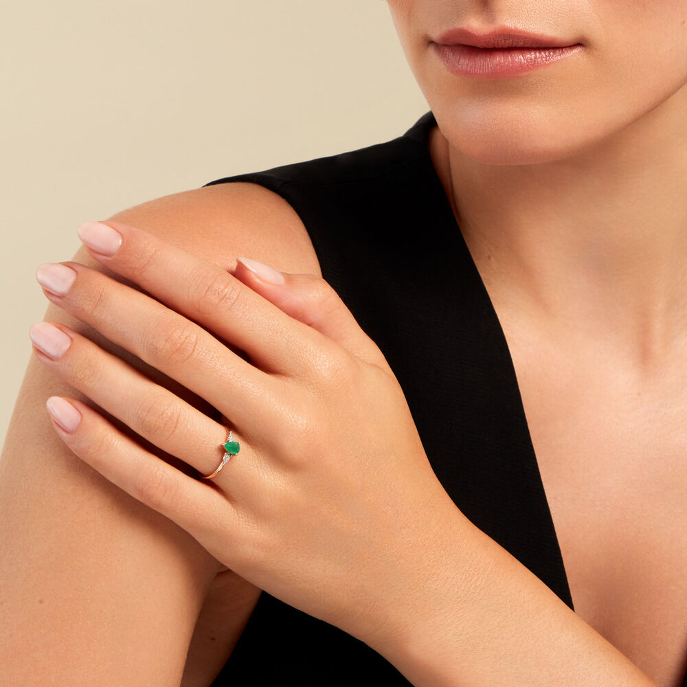 Bague Glykeria Or Jaune Emeraude Diamant - Bagues vintage Femme | Marc Orian