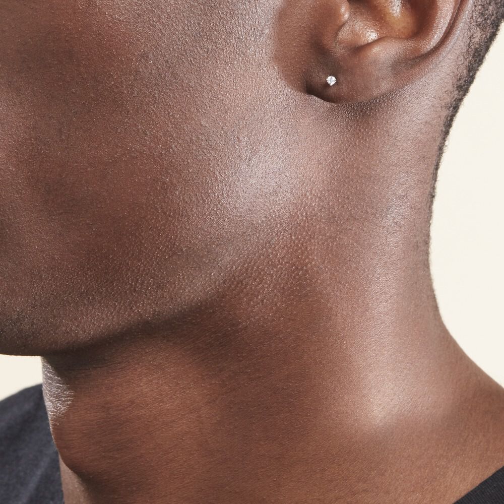 Boucles D'oreilles Puces Aphrodite Or Blanc Diamant - Puces Famille | Marc Orian