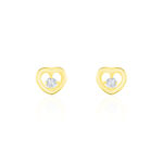 Boucles D'oreilles Puces Daria C&oelig;ur Or Jaune Oxyde De Zirconium - Puces Famille | Marc Orian