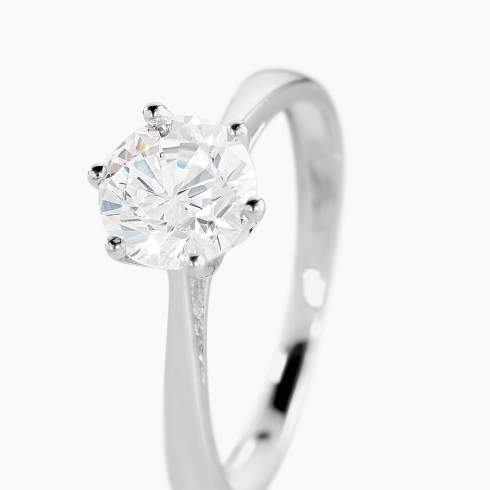 Solitaire Or Blanc Laurian Oxyde De Zirconium Blanc - Solitaires Femme | Marc Orian