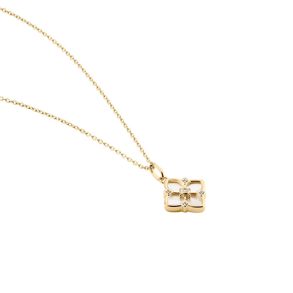 Collier Cassian Plaque Or Doré Nacre Oxyde De Zirconium - Colliers avec pierres Femme | Marc Orian