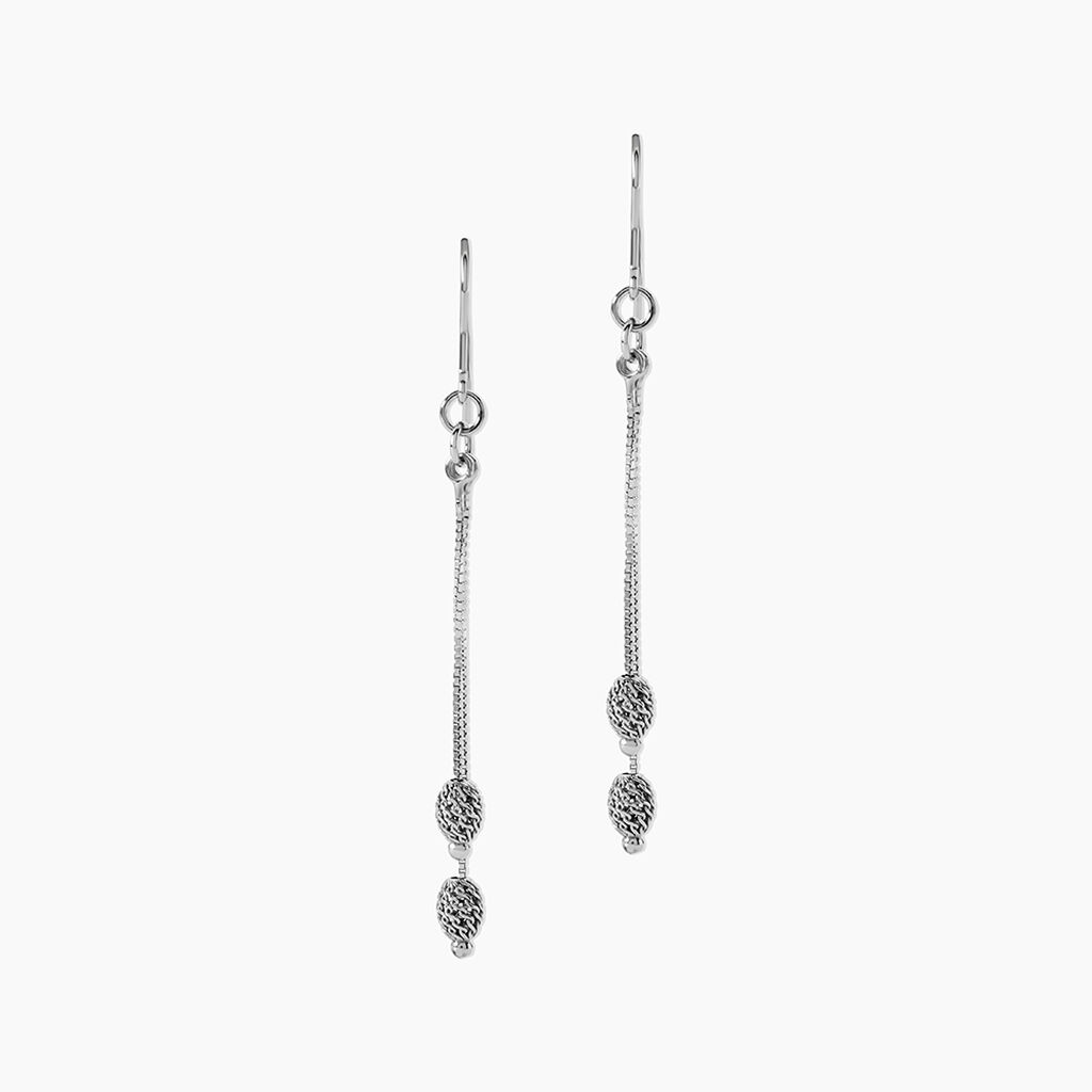 Boucles D'oreilles Pendantes Ninae Argent Blanc - Pendantes Femme | Marc Orian