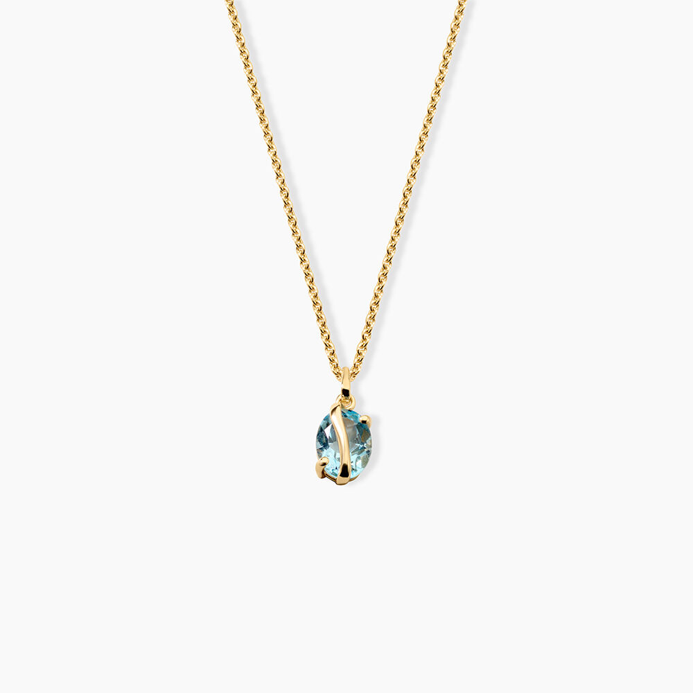Pendentif Prudencia Argent Dor&eacute; A L'Or 750/1000 Topaze - Bijoux fantaisie Femme | Marc Orian