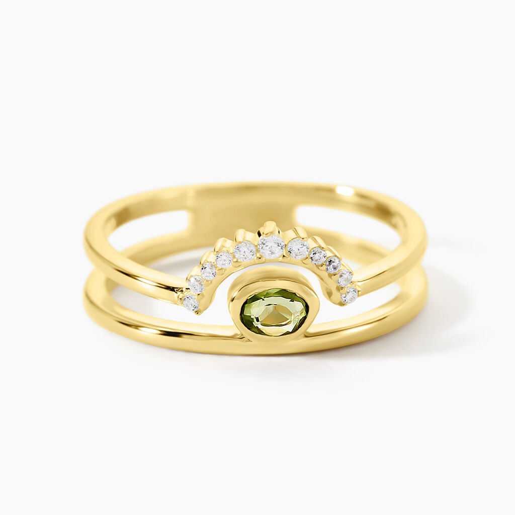 Bague Poem Argent Jaune P&eacute;ridot Oxyde De Zirconium - Bijoux fantaisie Femme | Marc Orian