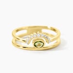 Bague Poem Argent Jaune P&eacute;ridot Oxyde De Zirconium - Bijoux fantaisie Femme | Marc Orian