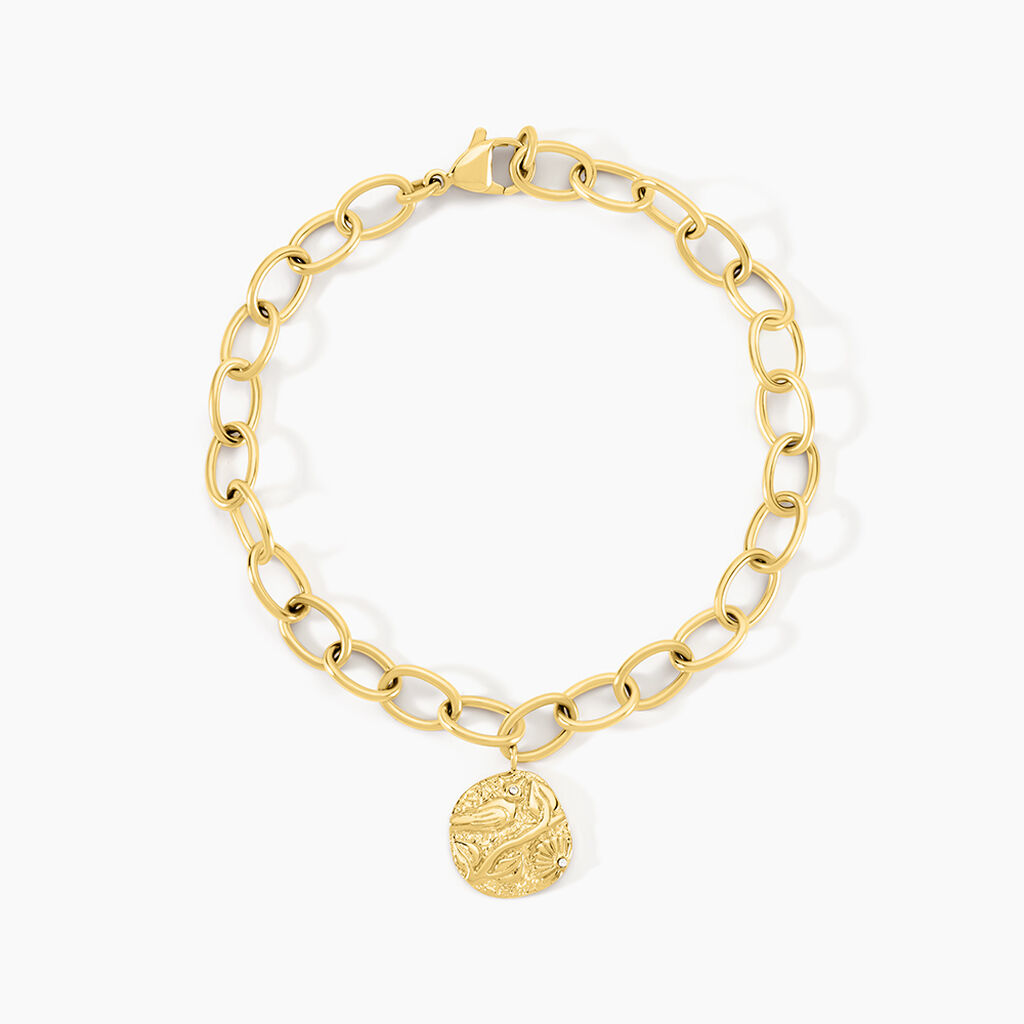 Bracelet Milina Acier Jaune Cristal - Bracelets Medailles Femme | Marc Orian