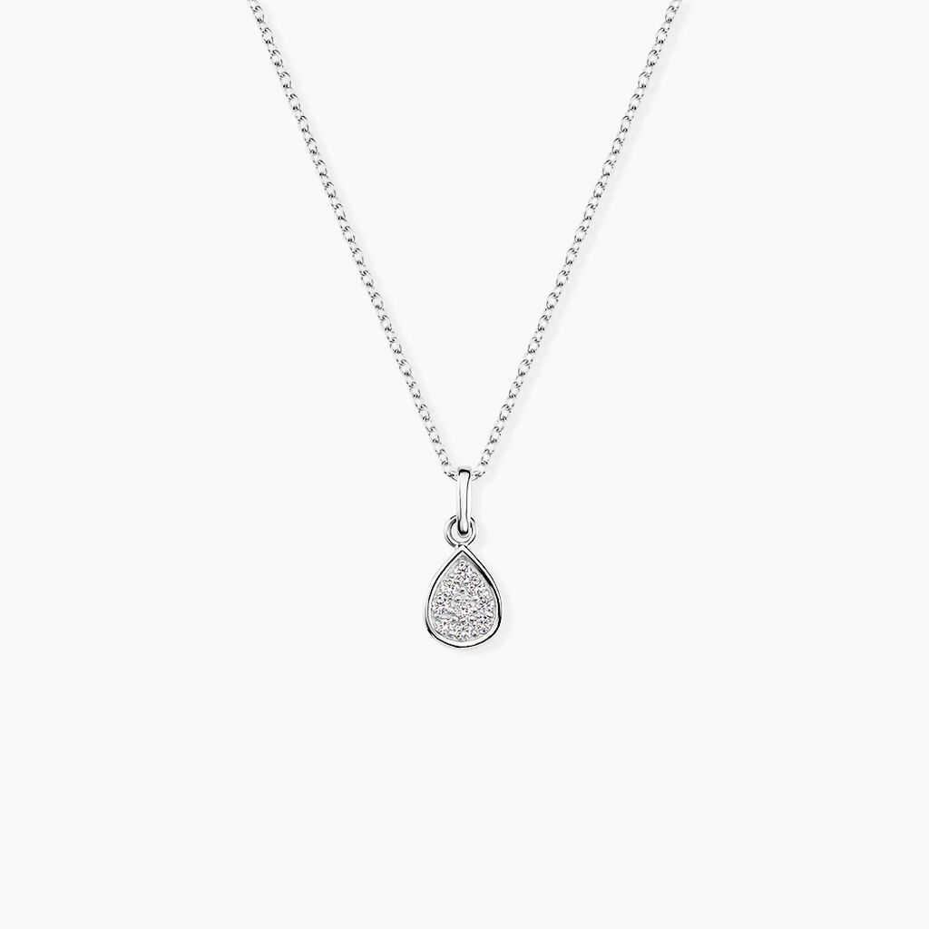 Collier Hiram Argent Blanc Oxyde De Zirconium - Colliers avec pierres Femme | Marc Orian