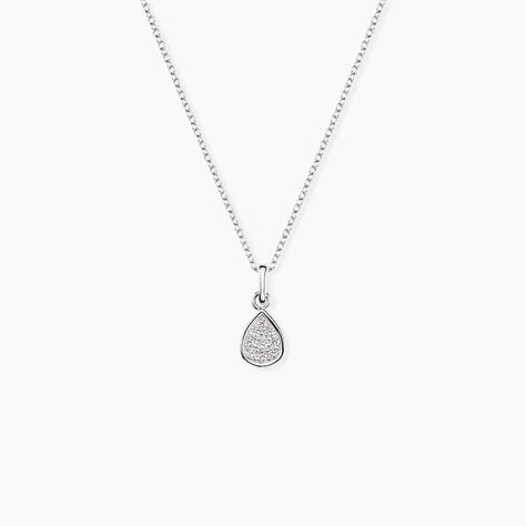 Collier Hiram Argent Blanc Oxyde De Zirconium - Colliers avec pierres Femme | Marc Orian