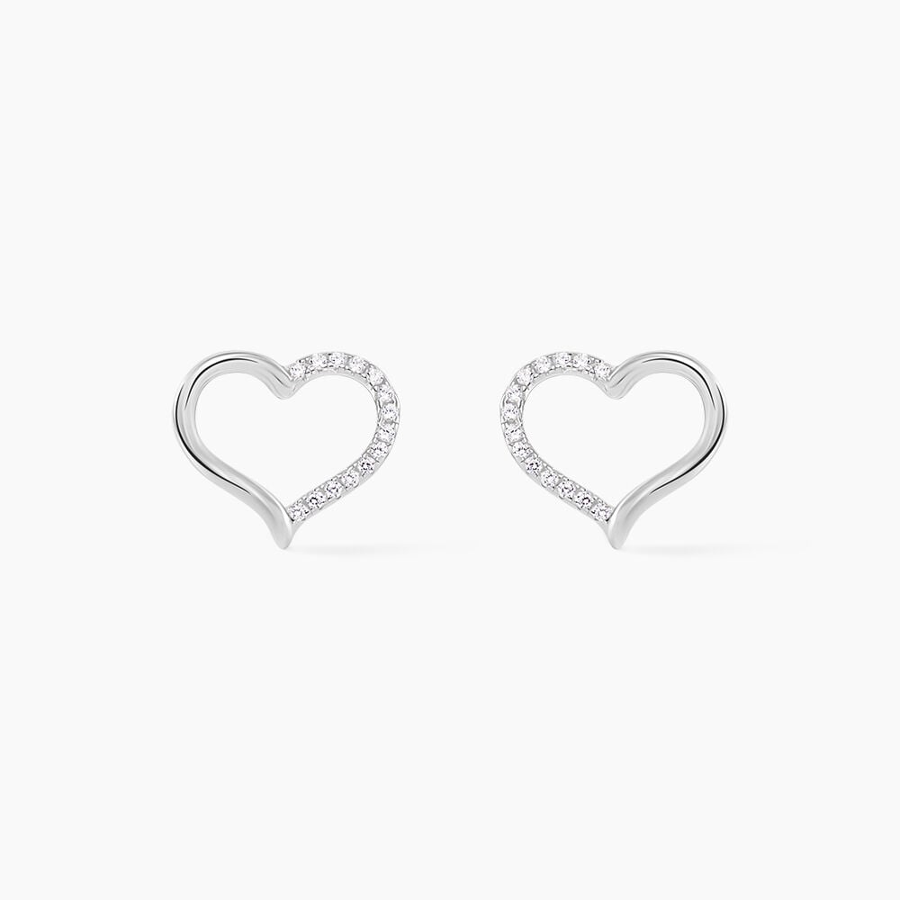 Boucles D'oreilles Puces Salona Argent Blanc Oxyde De Zirconium - Puces Femme | Marc Orian