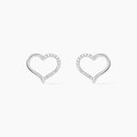 Boucles D'oreilles Puces Salona Argent Blanc Oxyde De Zirconium - Puces Femme | Marc Orian