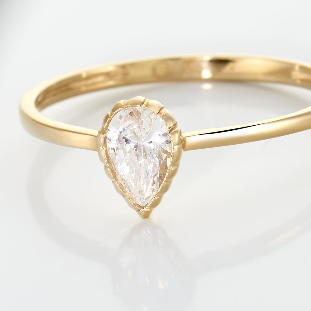 Bague Solitaire Kadidja Or Jaune Oxyde De Zirconium - Solitaires Femme | Marc Orian