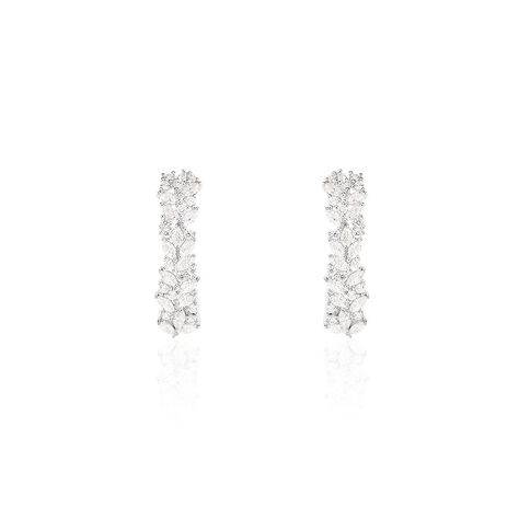 Bijoux D'oreilles Argent Blanc Precieux Flocon Oxyde De Zirconium - Boucles d'oreilles Ear cuffs Femme | Marc Orian