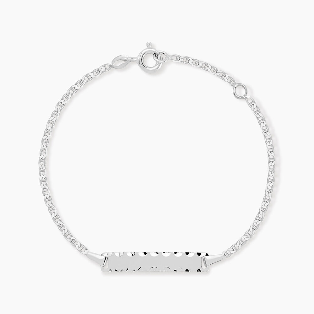 Bracelet Identit&eacute; Esta Maille For&ccedil;at Or Blanc - Gourmettes Enfant | Marc Orian