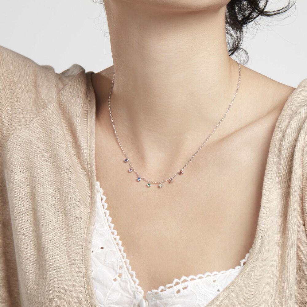 Collier Stephen Argent Blanc Oxyde De Zirconium - Colliers avec pierres Femme | Marc Orian